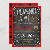 Flanelbont en Fizz Bachelorette Uitnodiging (Voorkant / Achterkant)