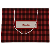 Flanellen feest voor de ring rode geruite vrijge groot cadeauzakje (Voorkant)