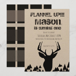 Flanellen Plaid Herfst Herten Verjaardagsfeestje Kaart