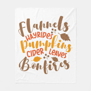 Flanels Hay Rides Pompoenen Cider Leaves Bonfires Fleece Deken
