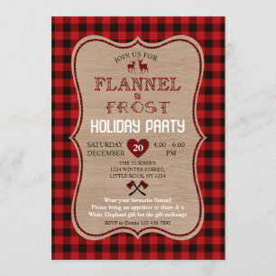 Flannel and Frost Lumberjack Holiday Party Kaart