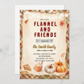 Flannel Bonfire and S'mores party invitation Kaart (Voorkant / Achterkant)