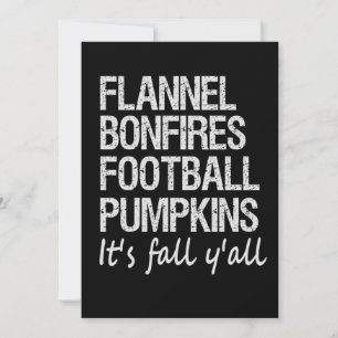 Flannel Bonfire Football Pumpkins Het is Herfst Y' Feestdagenkaart