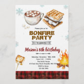 Flannel bonfire party invitation (Devant)