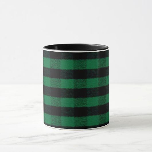 Flannel Buffalo Gedekte groene lumberjack textuur Mok (Midden)