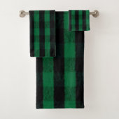 Flannel Buffalo Plaid Texture de bûcheron vert (En situation)