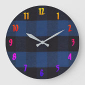 Flannel Buffalo Pset Blue lumberjack textuur 1 Grote Klok (Voorkant)