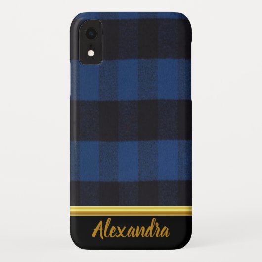 Flannel Buffalo Pset Blue lumberjack textuur Case-Mate iPhone Case (Achterkant)