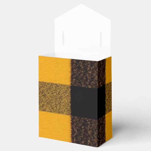 Flannel Buffalo Pset Gele lumberjack textuur Bedankdoosjes (Geopend)