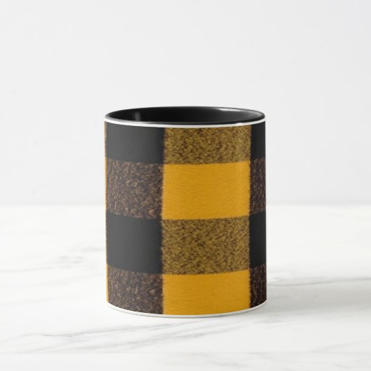 Flannel Buffalo Pset Gele lumberjack textuur Mok (Midden)