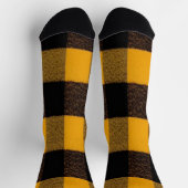 Flannel Buffalo Pset Gele lumberjack textuur Sokken (Top)