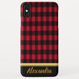 Flannel Buffalo Pset Red lumberjack textuur iPhone XS Max Hoesje