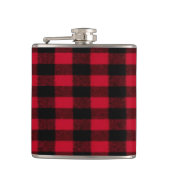Flannel Buffalo Pset Red lumberjack textuur Heupfles (Voorkant)