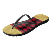 Flannel Buffalo Pset Red lumberjack textuur Teenslippers (Schuin)