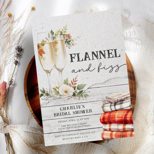 Flannel en Fizz Rustic Herfst Vrijgezellenfeest Kaart