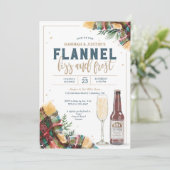 Flannel Fizz en Frost Couples Shower Invitation Kaart (Staand voorkant)