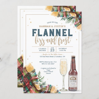 Flannel Fizz en Frost Couples Shower Invitation Kaart