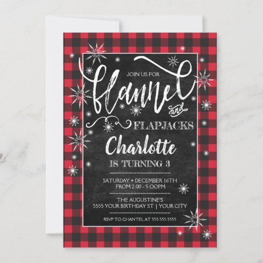 Flannel & Flapjacks Invitation d'anniversaire (Devant)