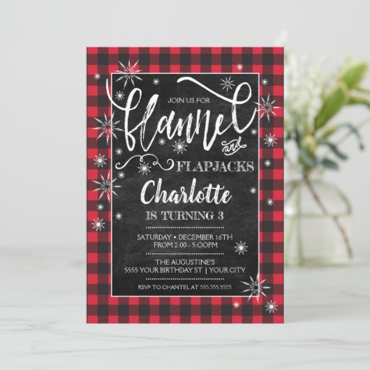 Flannel & Flapjacks Invitation d'anniversaire (Debout devant)