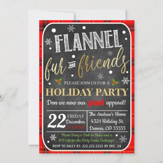 Flannel Fourrure & Amis Noël Invitation (Devant)