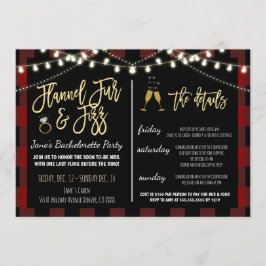 Flannel Fur en Fizz Party Invitation Kaart