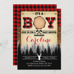 Flannel Lumberjack Baby shower Uitnodiging