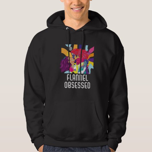 Flannel Obsessed Bisexual Rainbow Pride Bisexualit Hoodie (Voorkant)