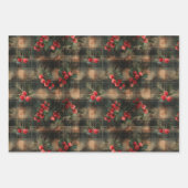 Flannel Plaid Winter Holiday Gift Inpakpapier Vel (Voorkant 3)