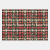 Flannel Plaid Winter Holiday Gift Inpakpapier Vel (Voorkant 2)