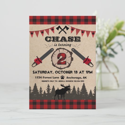 Flannel Wood Stump Forest Wilderday Kaart (Staand voorkant)