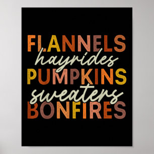 Flannels Hayrides Pompoenen Vrouwen Meisjes Kinder Poster