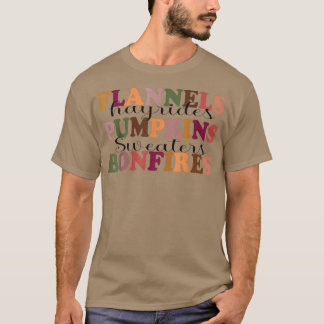Flannels Hayrides Pumpkins Herfst Vibes Autumn Dan T-shirt