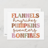 Flannels Pumpkins Bonfire Briefkaart (Voorkant / Achterkant)