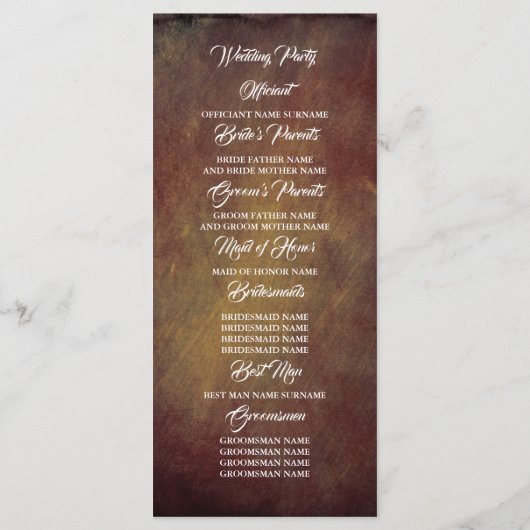 Flanterne rouge Bourgogne feu Programmes de mariag (Dos)