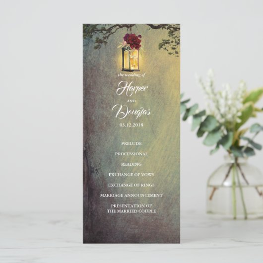 Flanterne rouge Bourgogne feu Programmes de mariag (Debout devant)