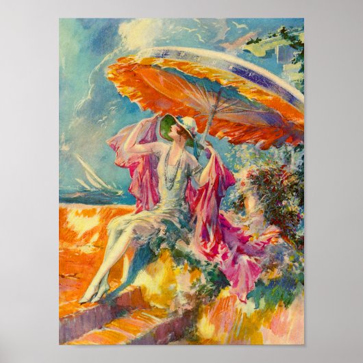 flaper op het strand poster (Voorkant)