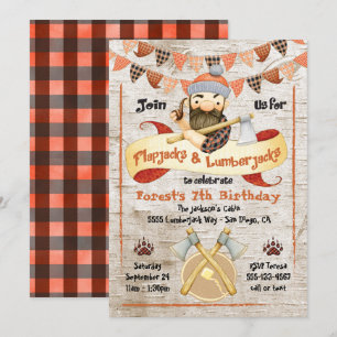 Flapjacks et Lumberjacks invitations de fête d'ann