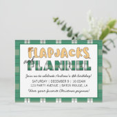 Flapjacks & Flanel Feest Uitnodiging (Staand voorkant)
