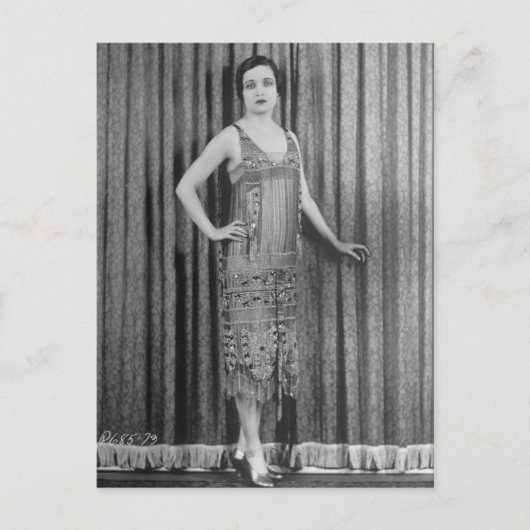 Flapper 1920  zwart-witte foto briefkaart (Voorkant)