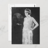 Flapper 1920  zwart-witte foto briefkaart (Voorkant / Achterkant)