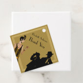 FLAPPER 1920s Art Deco Black Gold Vrijgezellenfees Bedankjes Labels (In situ)