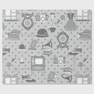 Flapper antiek nostalgie ouderwets decor cadeaupapier