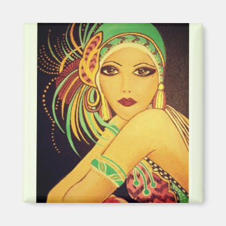 Flapper Art Deco Danser Lady Magnet Magneet