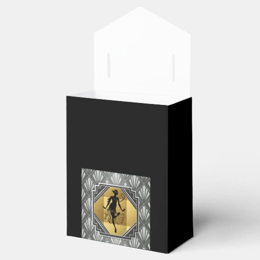 Flapper Art Deco Gatsby Kleine Tent Party Box Bedankdoosjes (Geopend)