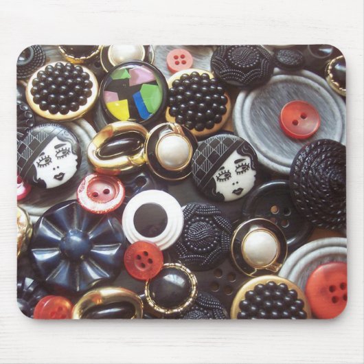 Flapper Button Collage Muismat (Voorkant)