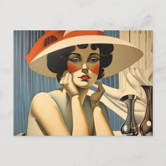 Flapper Elegantie: In de stijl van Jean Dupas Briefkaart