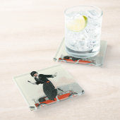 Flapper en Roadster Glazen Onderzetter (Schuin)