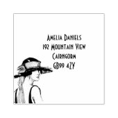 Flapper Girl-adres van 1920: zelfinkend stempel (Afrduk)