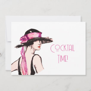 Flapper Girl Cocktail Party Kaart