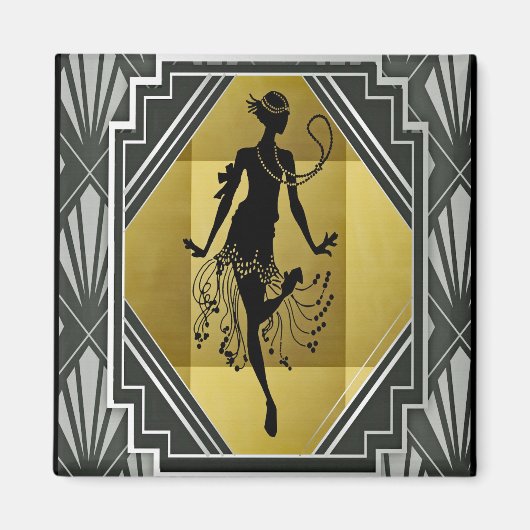 flapper girl magnet magneet (Voorkant)